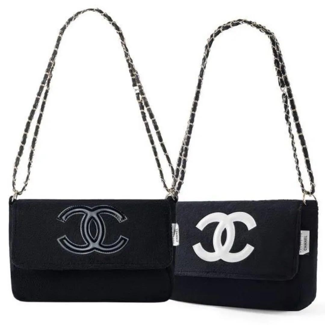 k*様 CHANEL シャネル ミニバッグ ポーチ ブラック×ブラックロゴ チェ