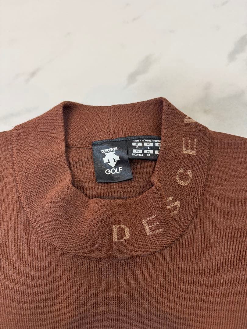 DESCENTE GOLF ハイネックブラウンシャツ