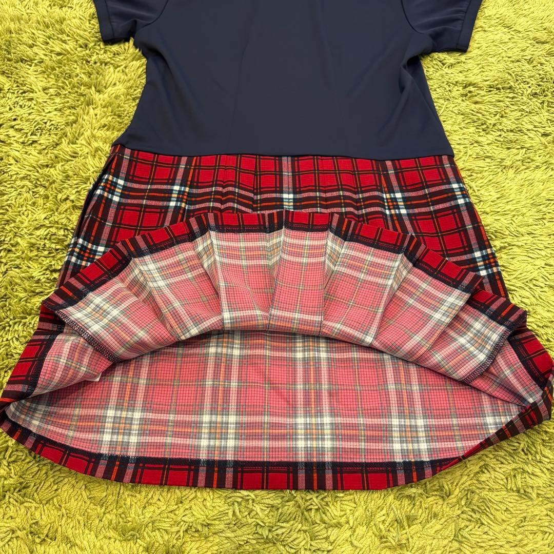 BEAMS GOLF ビームスゴルフ ポロ切替 ワンピース チェック柄 Mサイズ