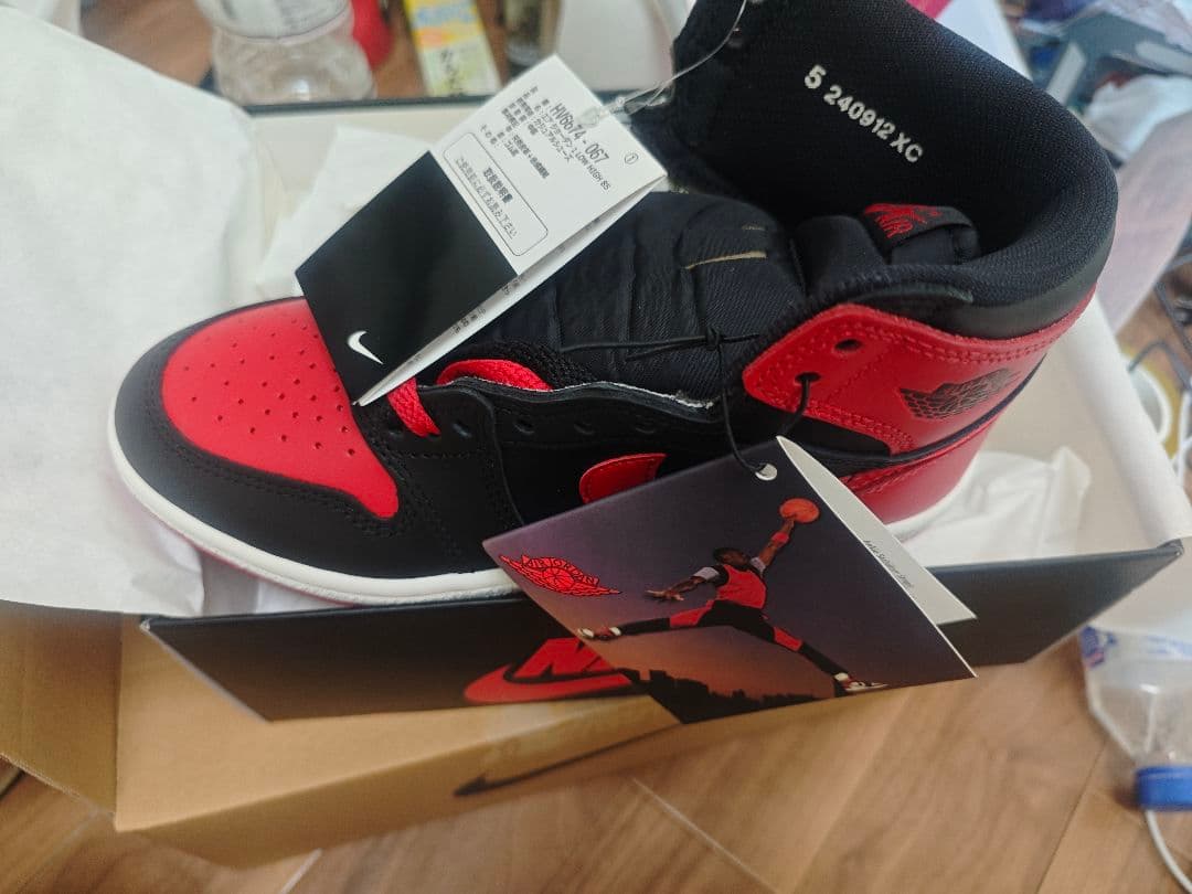 シューズ(女性用) AIR JORRDAN1 HIGH 86 black/red-white