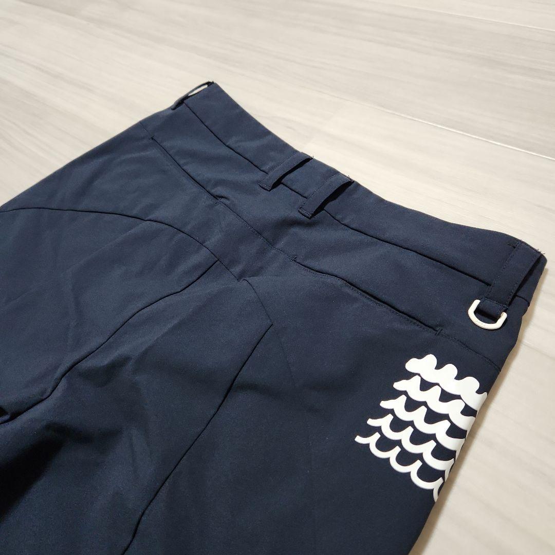 美品☆muta MARINE☆ゴルフハーフパンツストレッチ吸汗速乾 5(M)紺