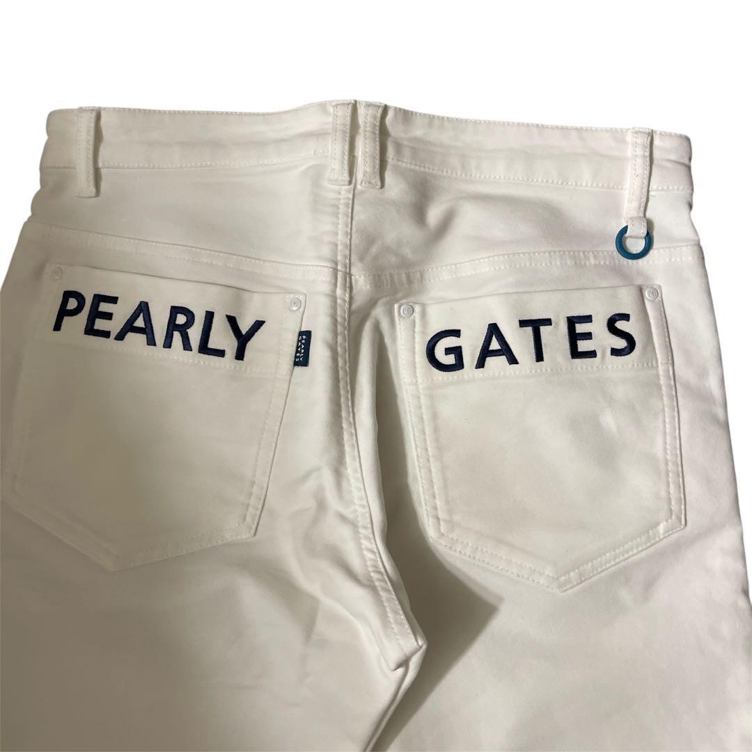 美品　PEARLYGATES ホワイト ゴルフパンツ 刺繍ロゴ付き　XL