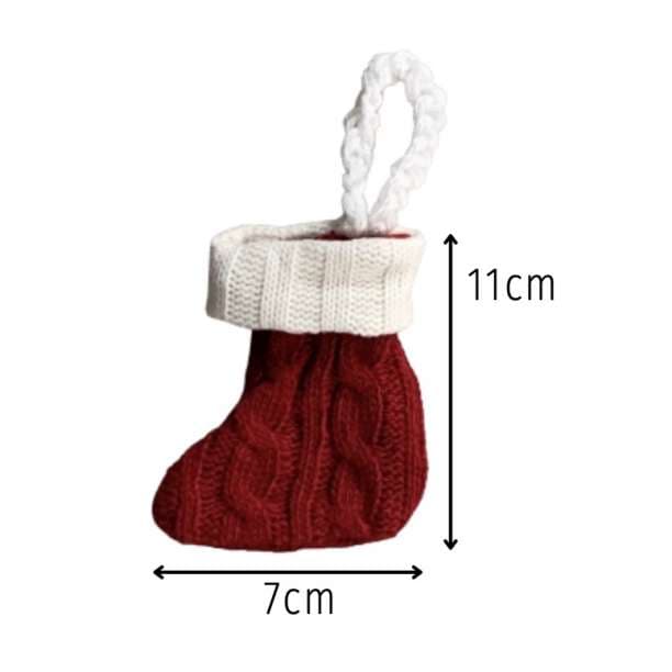 クリスマス 2way オーナメント 8個 ニット編み靴下 カラトリー入れ 毛糸