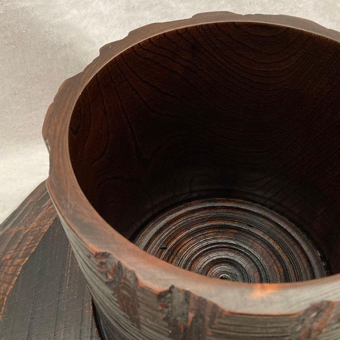 【美品】花台 木製　漆塗り　手彫り　工芸品　ミニ座卓