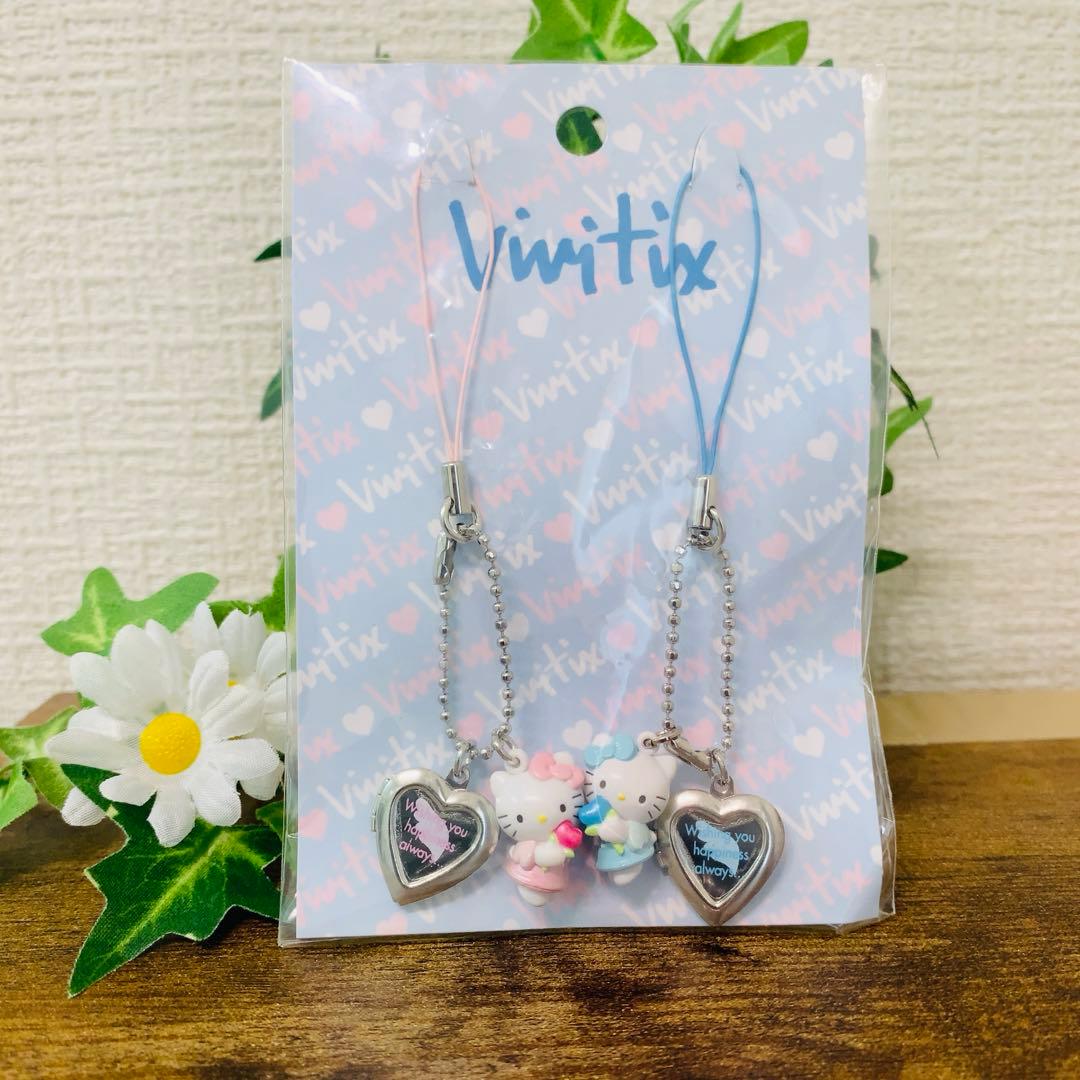 【激レア】ハローキティ　Vivitix エンジェル　天使　ペアストラップ　希少