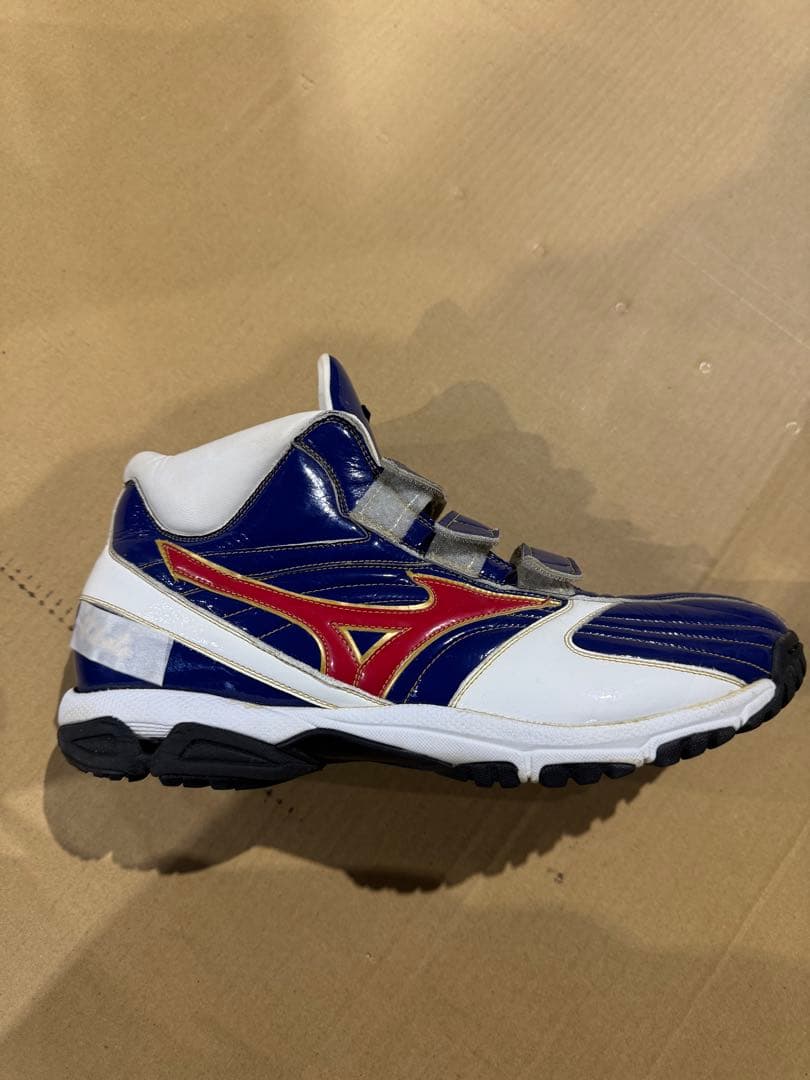 (オーダー品)Mizuno グローバルエリートト青/白/赤(美品)ネーム入り