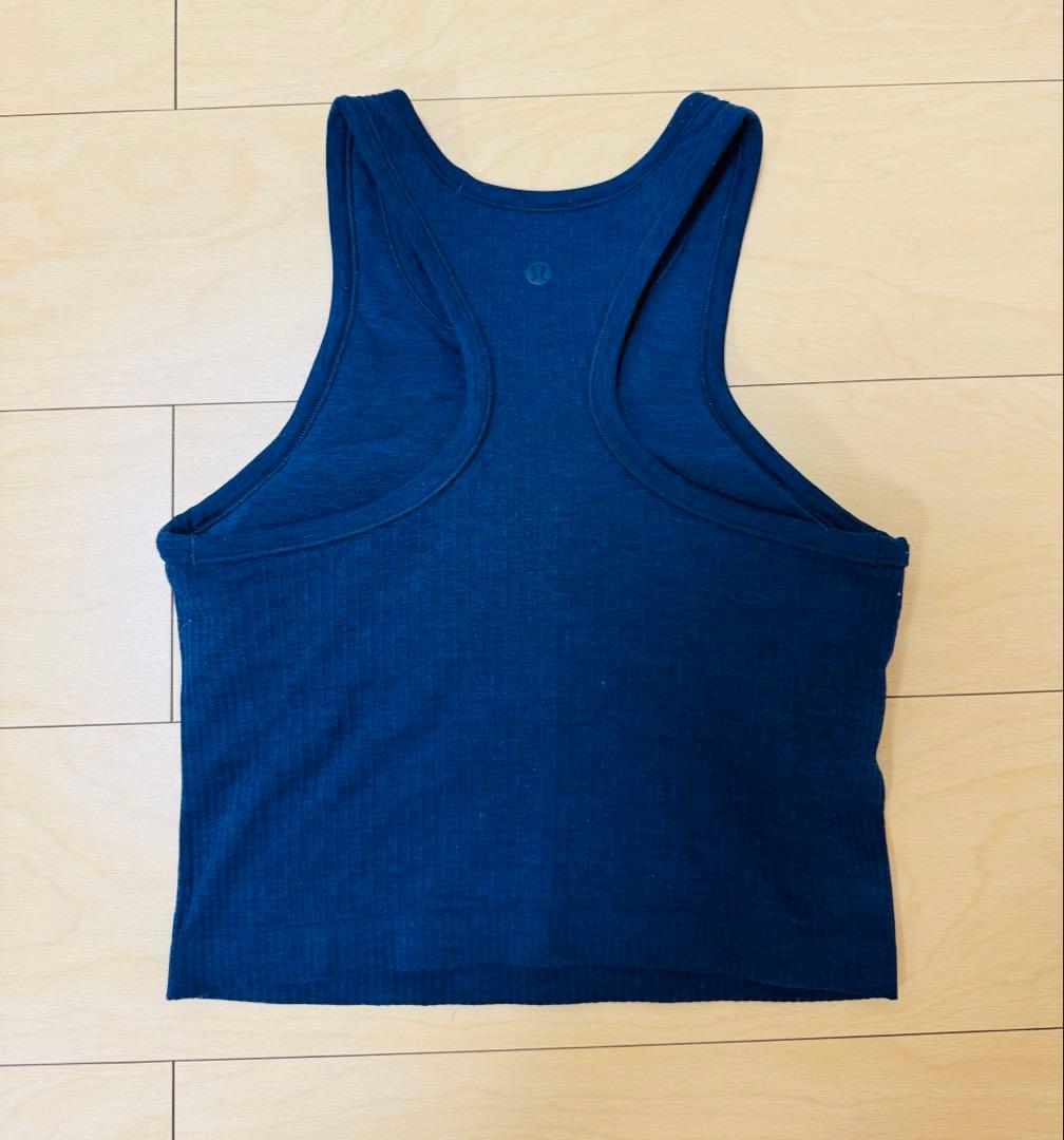 【美品】ルルレモン Ebb to Street タンクトップ サイズ４ ネイビー