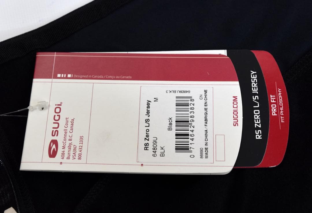 SUGOI RS ZERO LSジャージ size:M ブラック 64809U