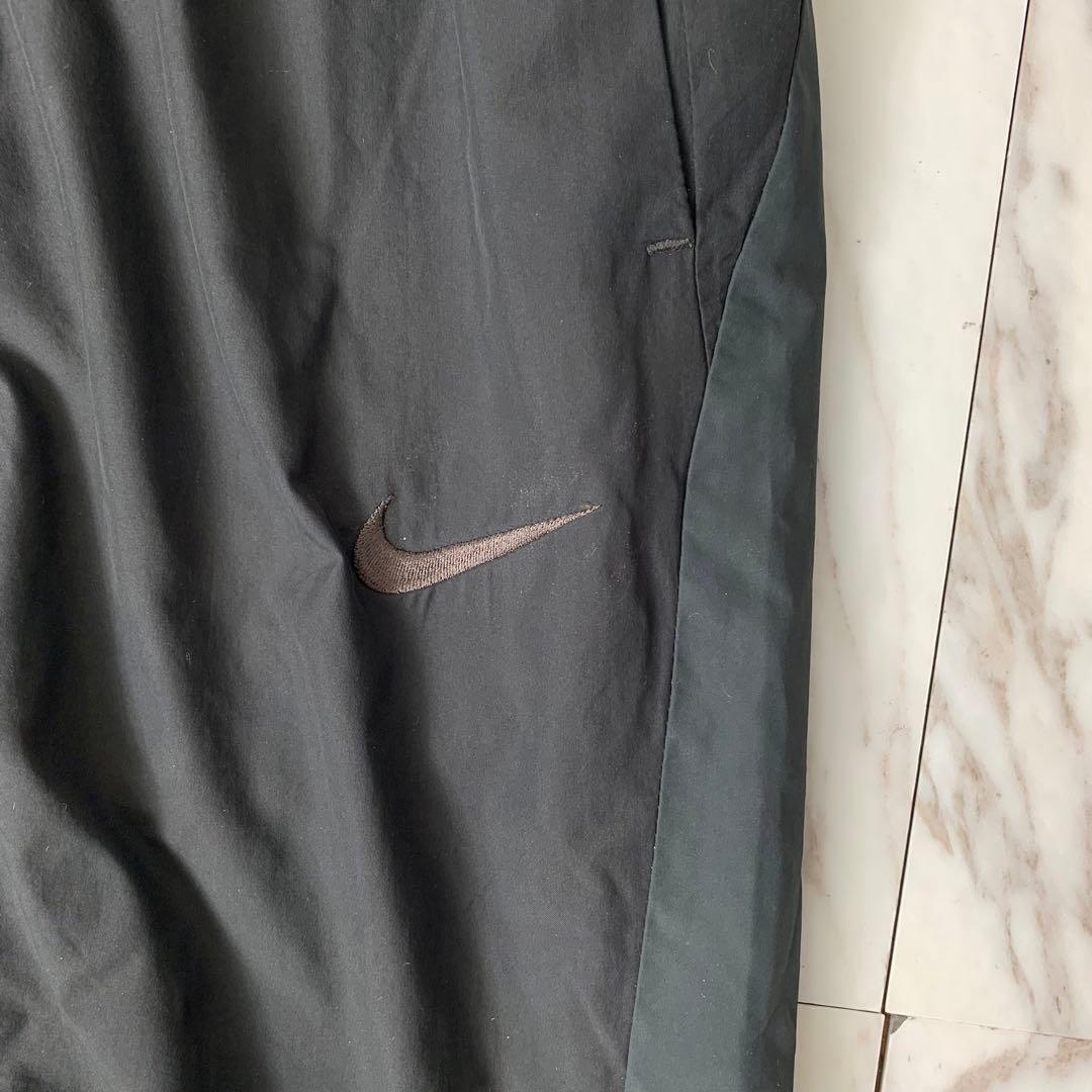 NIKE　ナイロンセットアップ　L　ブラック　シャカシャカ　刺繍　異素材　y2k