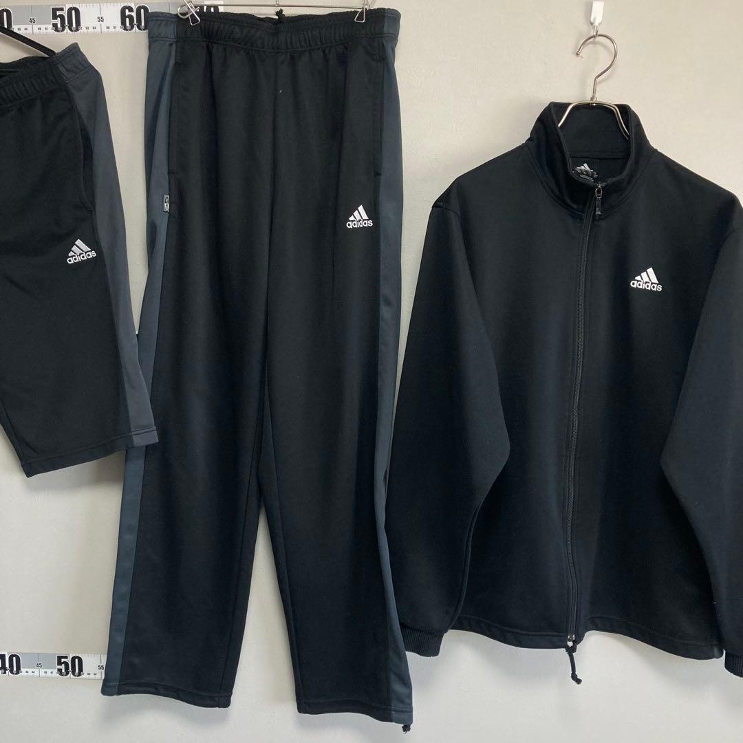 adidas アディダス ジャージ セットアップ 3点セット M 黒 ブラック