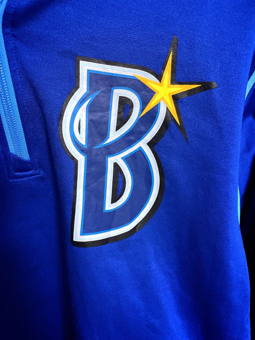 DESCENTE 練習着 青 ハーフジップ Bロゴ　横浜DeNAベイスターズ