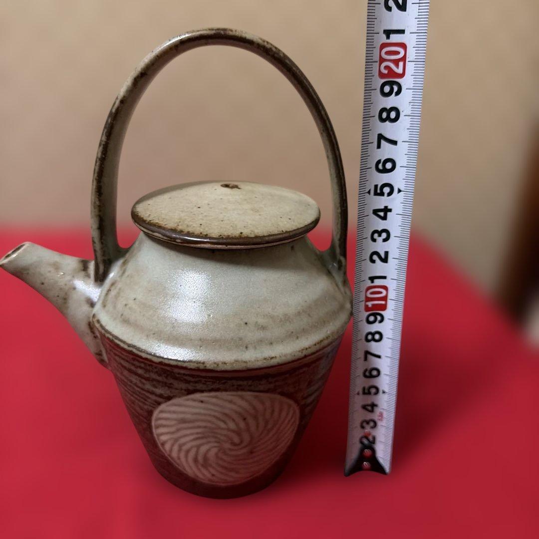 益子焼の土瓶　縄文象嵌