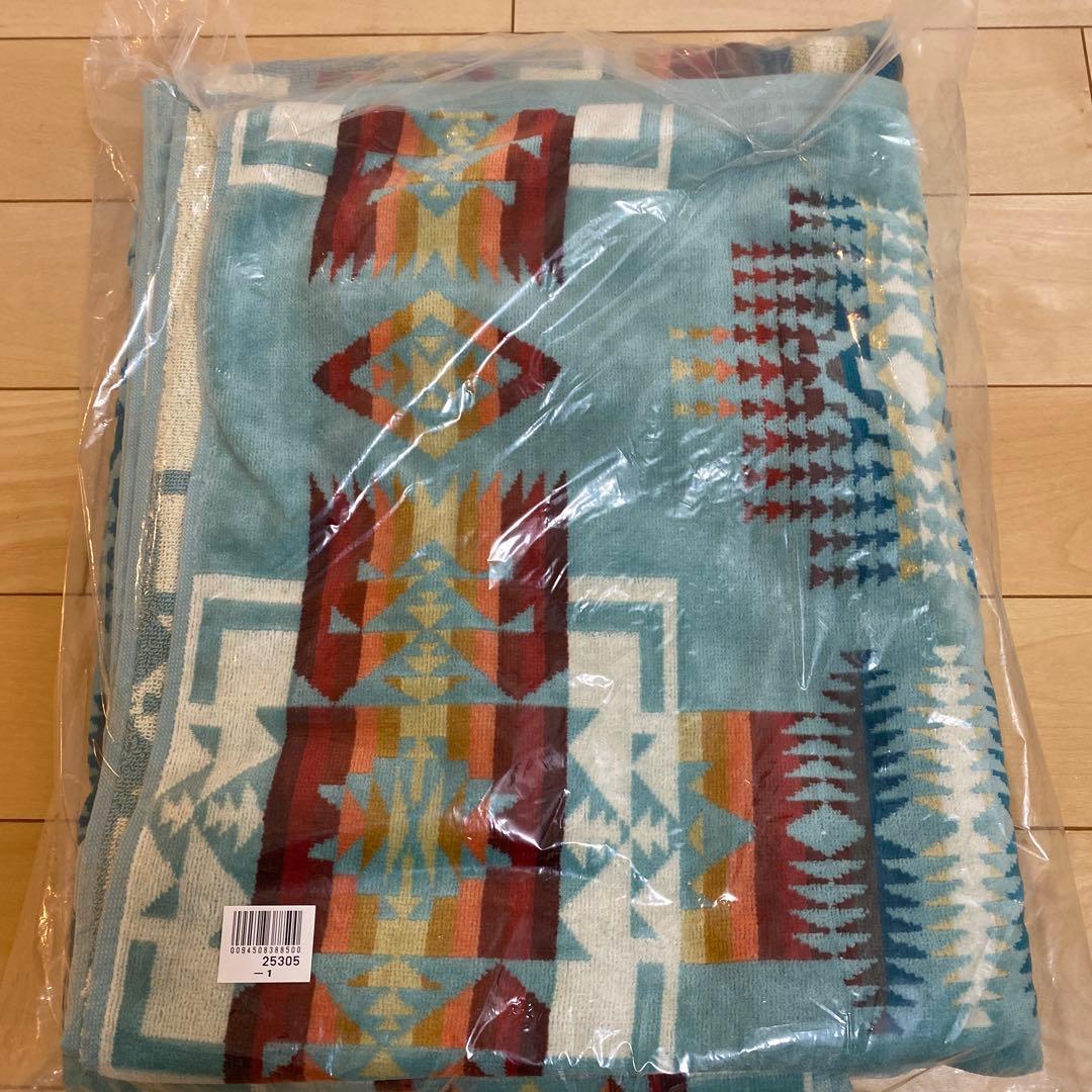 ペンドルトン大判タオルアクア綿100% 101cm x 177cm 新品未開封品
