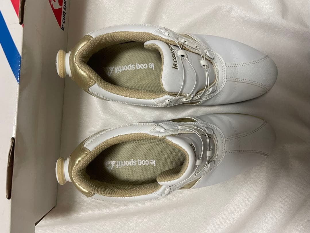 le coq sportif ゴルフシューズ 女性用 ホワイト/ゴールド