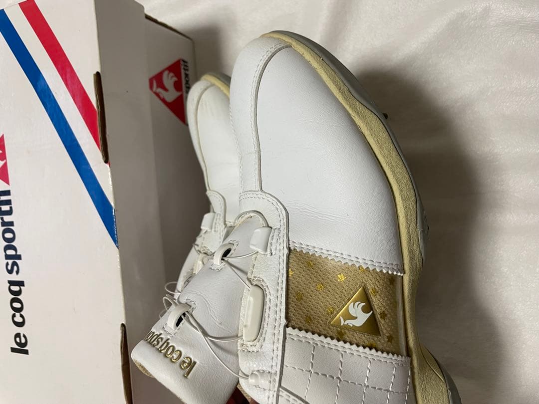 le coq sportif ゴルフシューズ 女性用 ホワイト/ゴールド