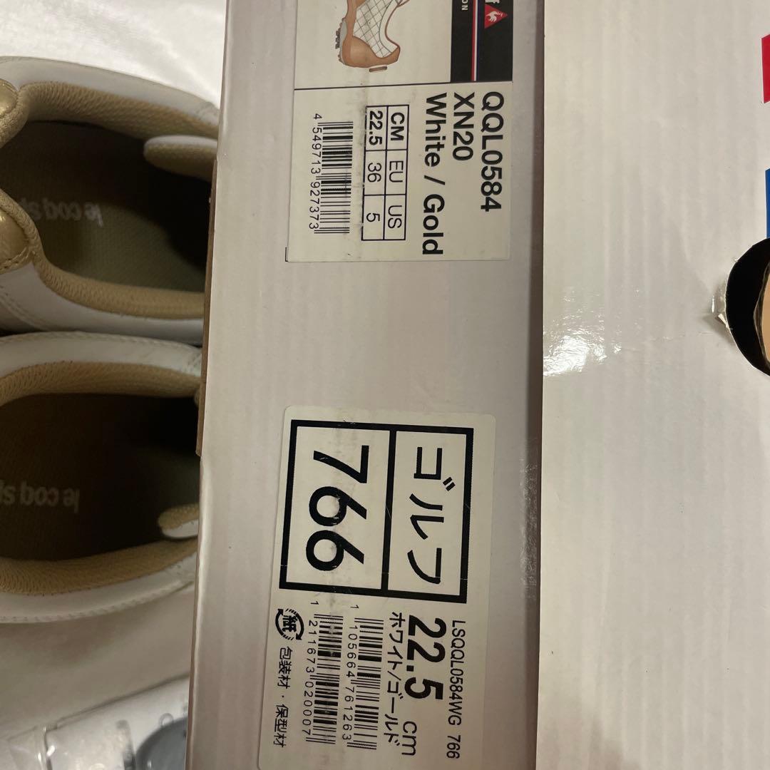 le coq sportif ゴルフシューズ 女性用 ホワイト/ゴールド