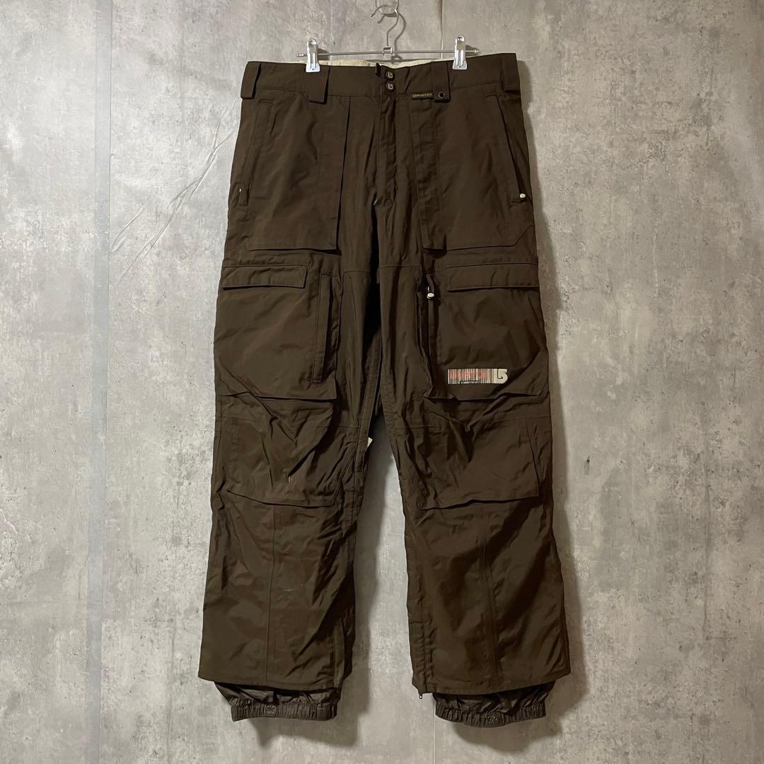 burtonバートンスキーパンツスノーボードウェアズボン下茶色ブラウンロゴ希少