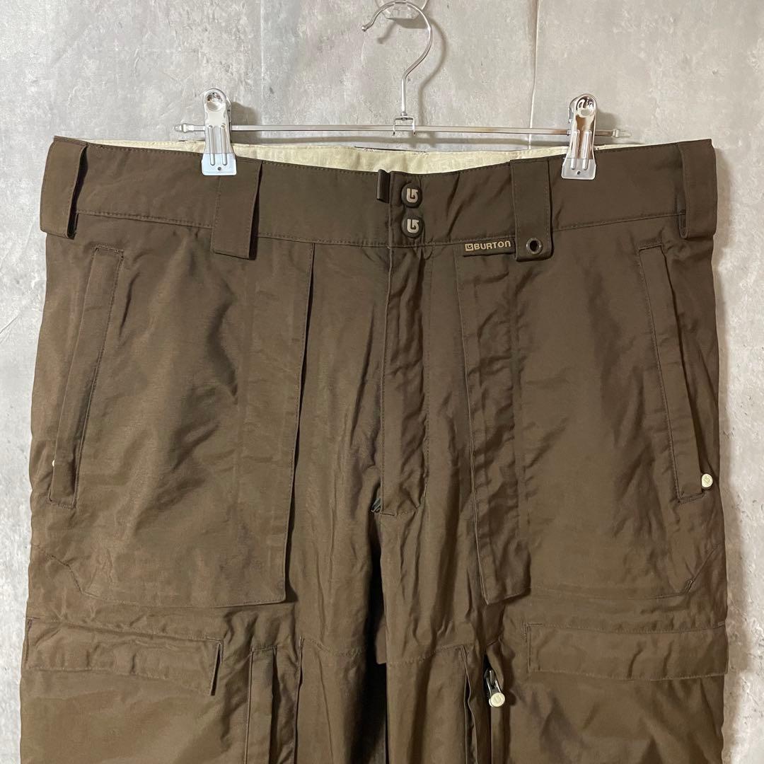 burtonバートンスキーパンツスノーボードウェアズボン下茶色ブラウンロゴ希少