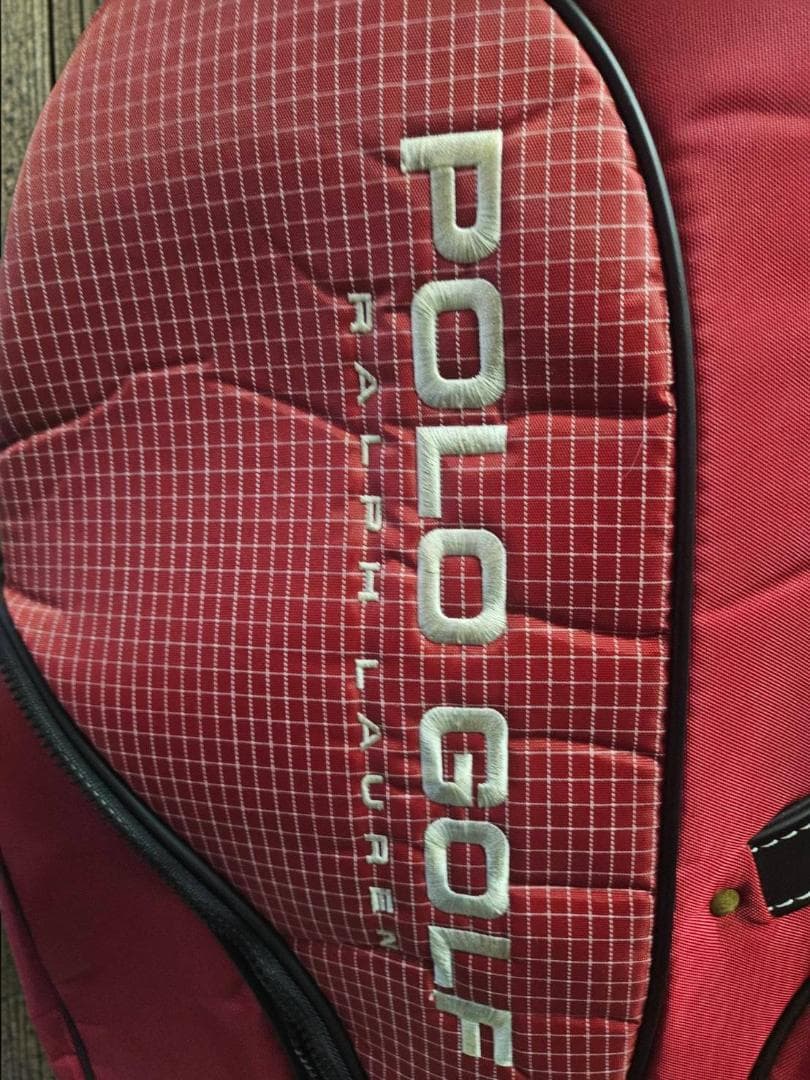 送料無料/超美品　POLO GOLF 赤 チェック柄 キャディバッグ