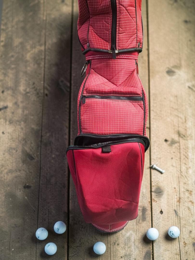送料無料/超美品　POLO GOLF 赤 チェック柄 キャディバッグ