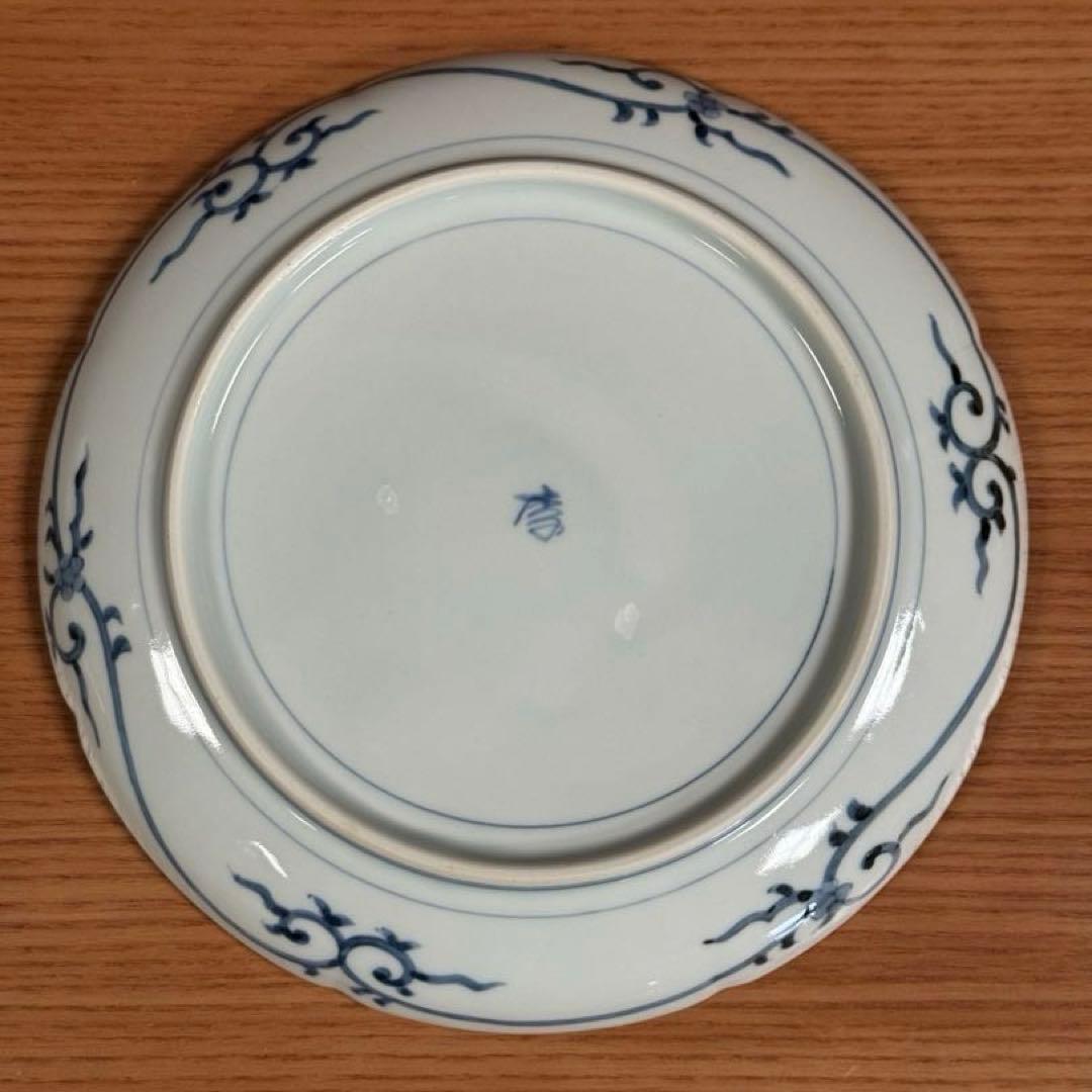 有田焼 李荘窯 染付海老絵 輪花5.5寸皿☆