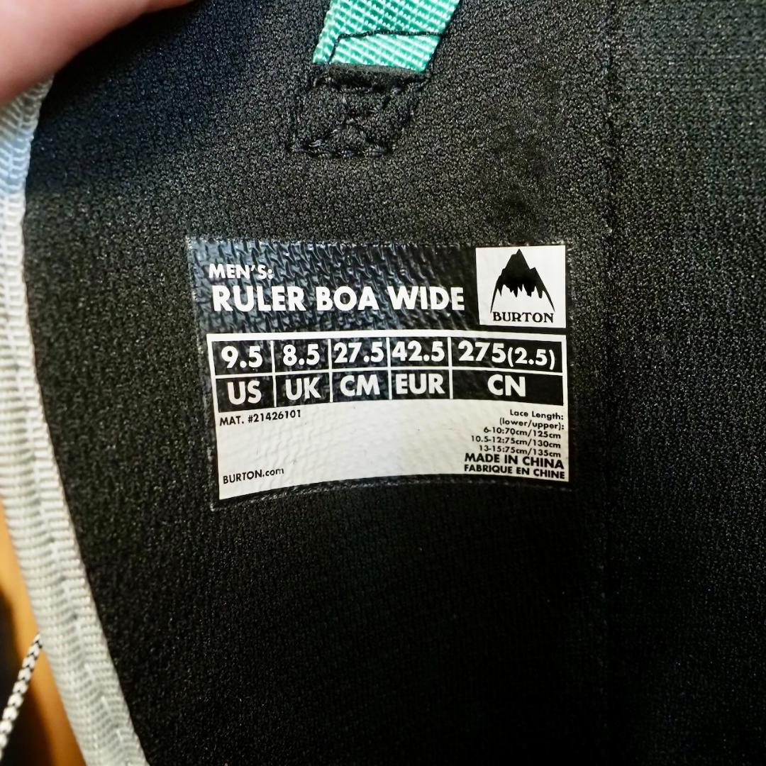 Burton RULER BOA WIDE 27.5cm バートン　ルーラー