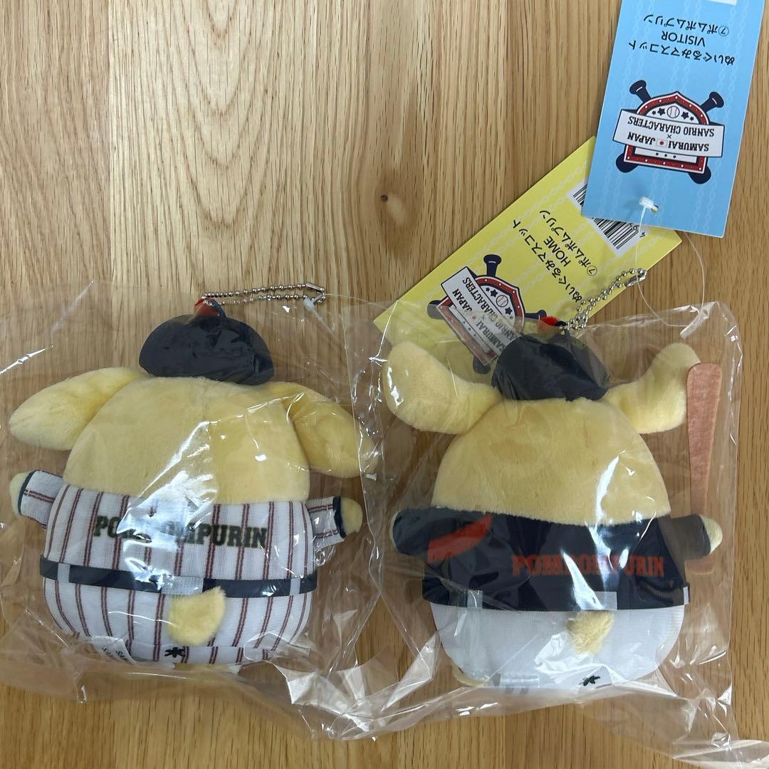 匿名配送　 ポムポムプリン　侍ジャパン　野球ユニフォーム ぬいぐるみ 2体セット