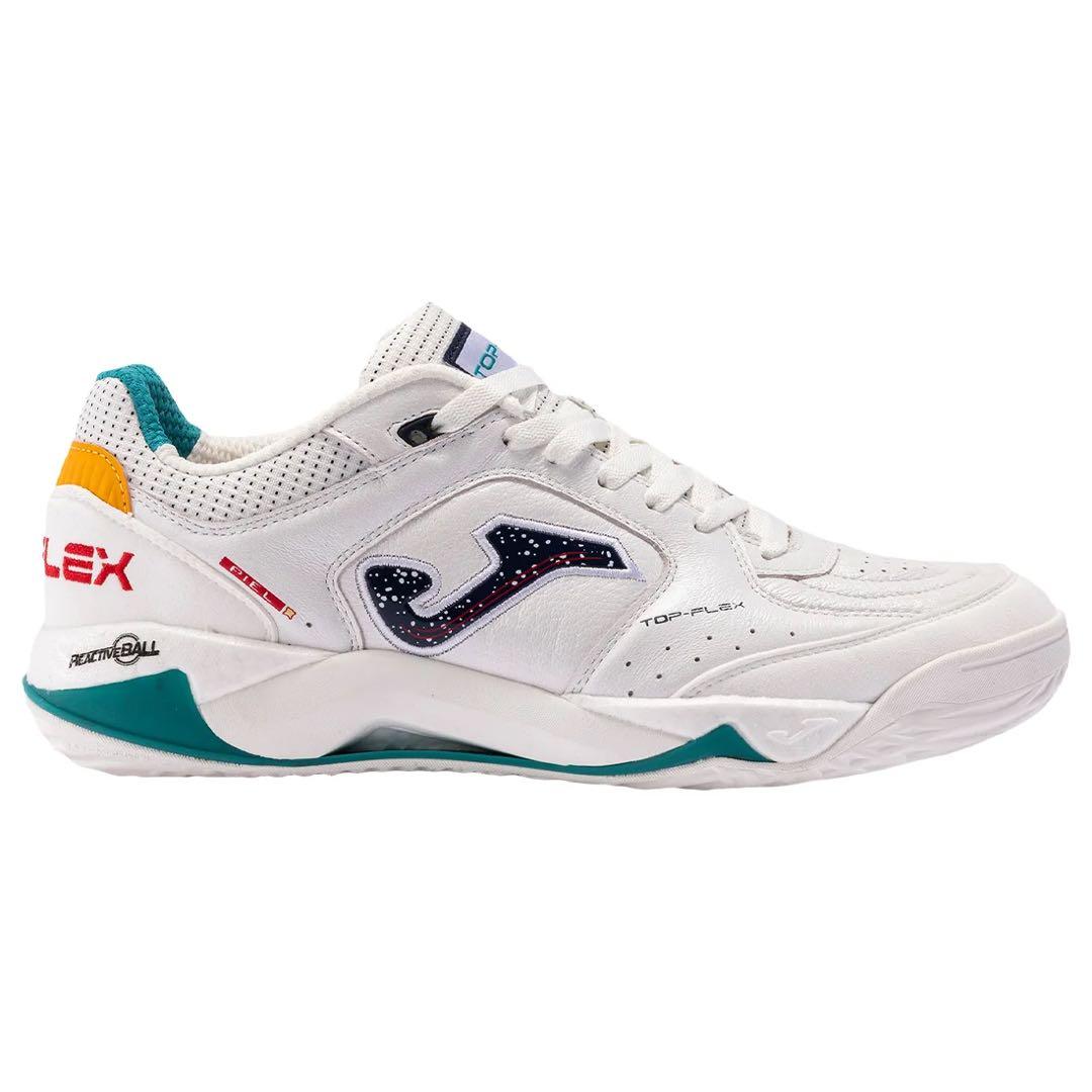 JOMA TOP FLEX フットサルシューズ ホワイト/ターコイズ