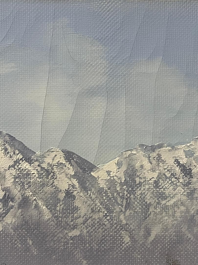「真作」松本弘「合掌造りの里」風景画　油彩画　額装　サイン有り　F8号