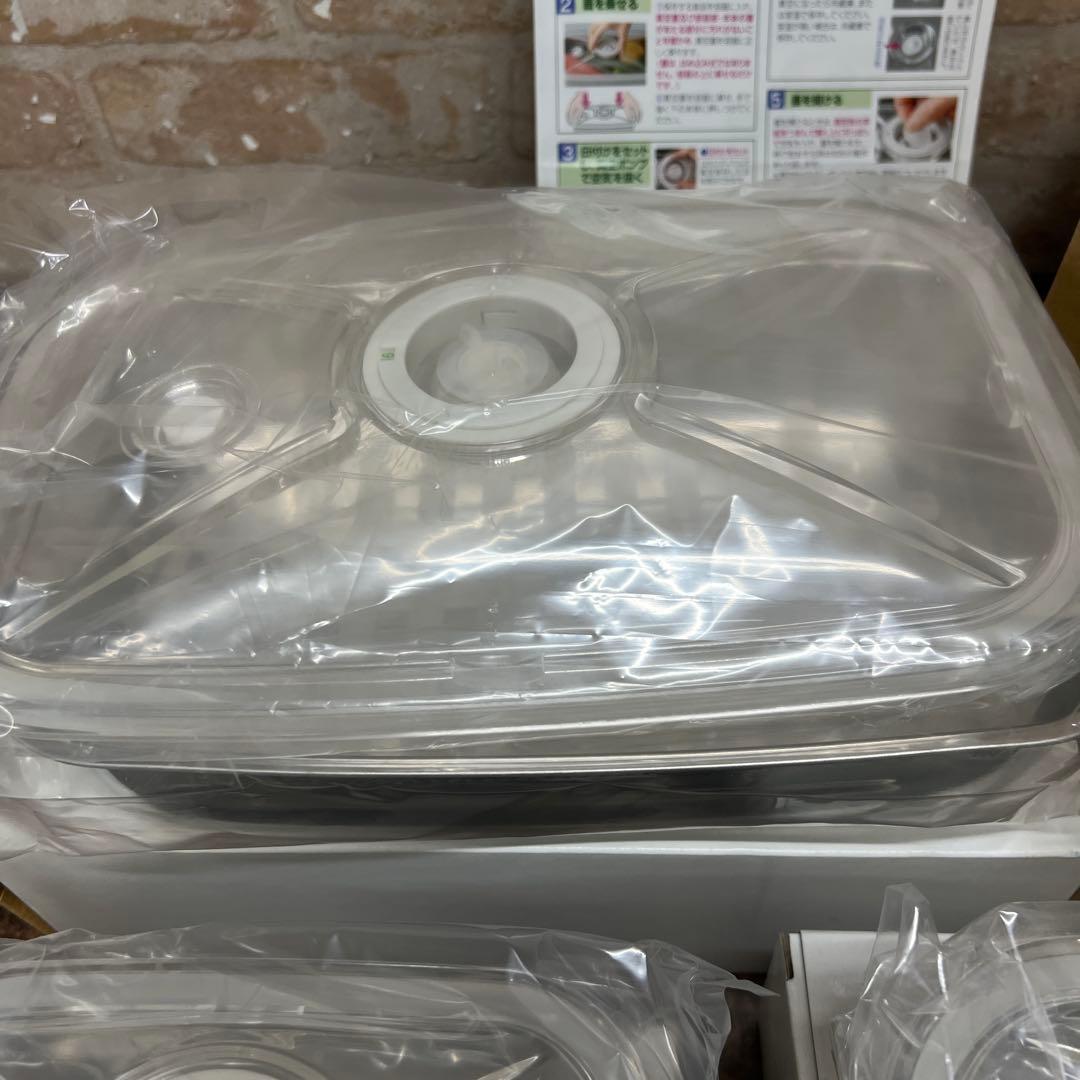 G3【未使用品】 アサヒ軽金属 ステンレス製真空フレッシュボックス S・M・L