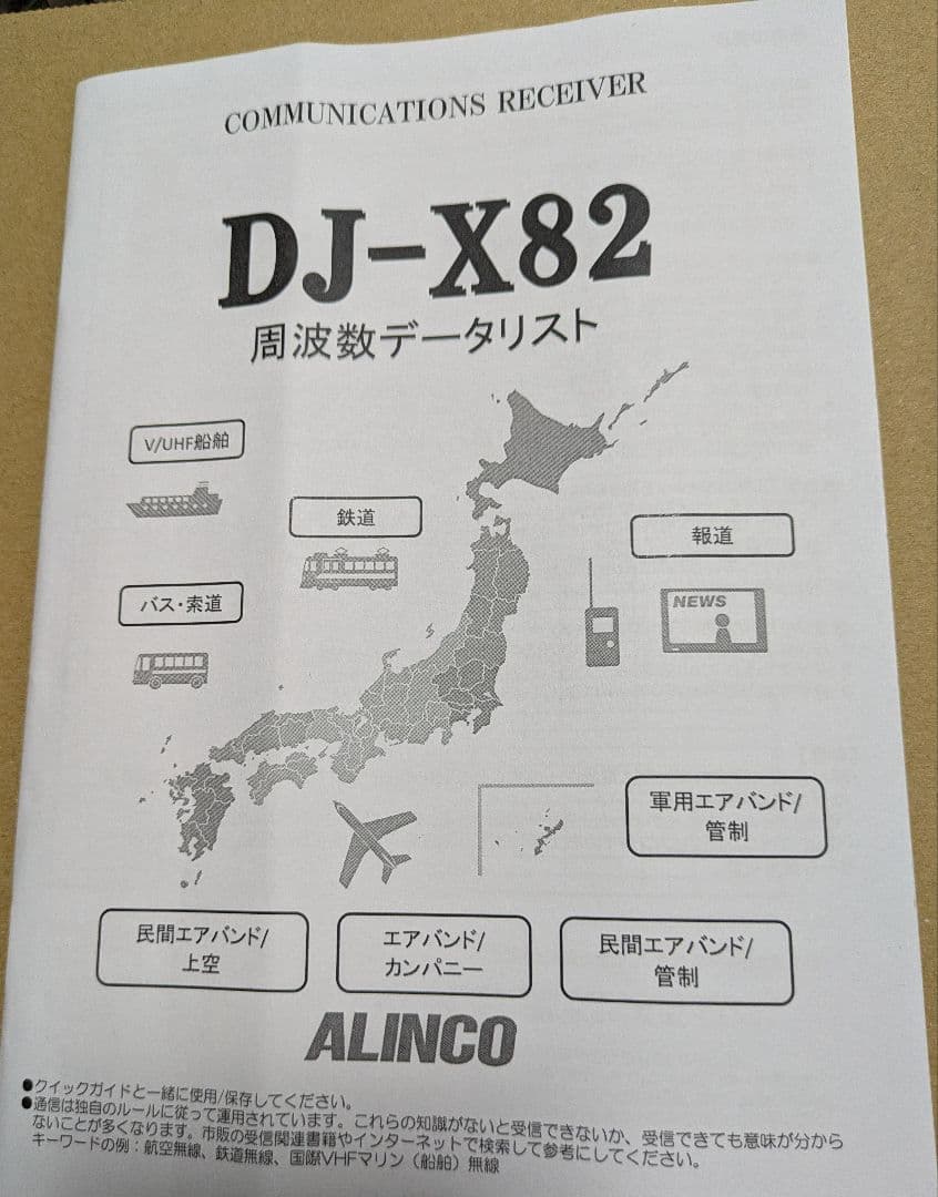 ALINCO DJ-X82 広帯域受信機 受信改造済 ワイドバンドレシーバー