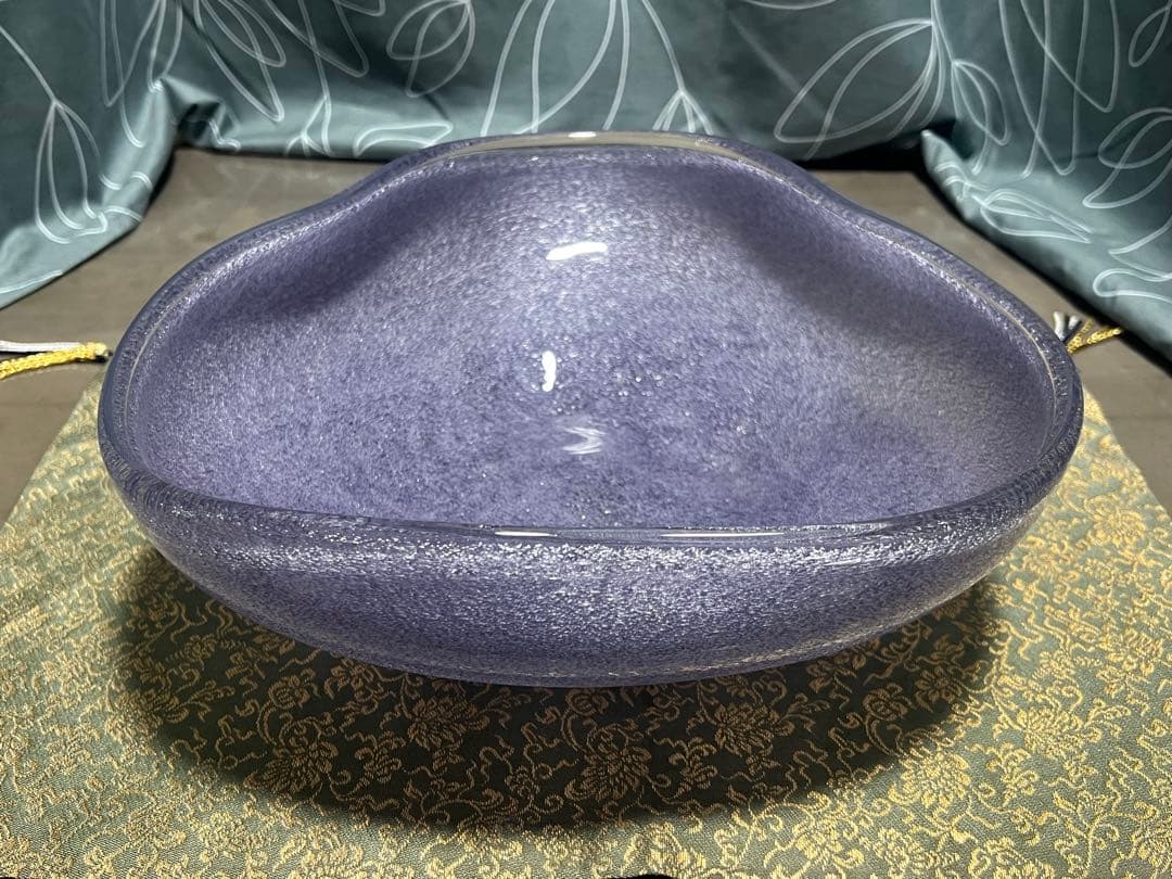 窯肌変形小判水盤 花器 茶道具