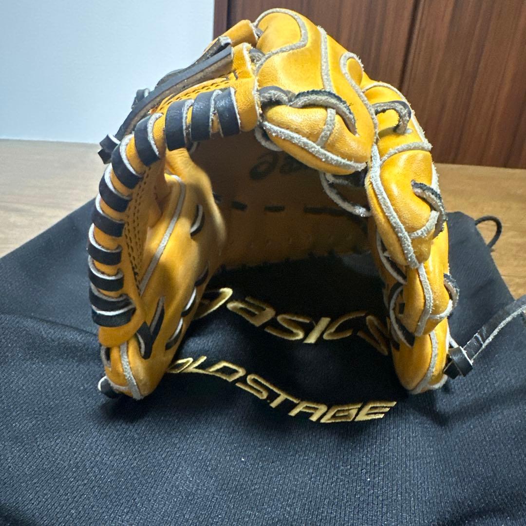 早い者勝ち。asics GOLD STAGE 軟式グローブ イエロー