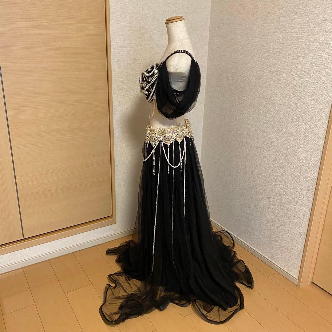XXL ベリーダンス　衣装　黒　パール