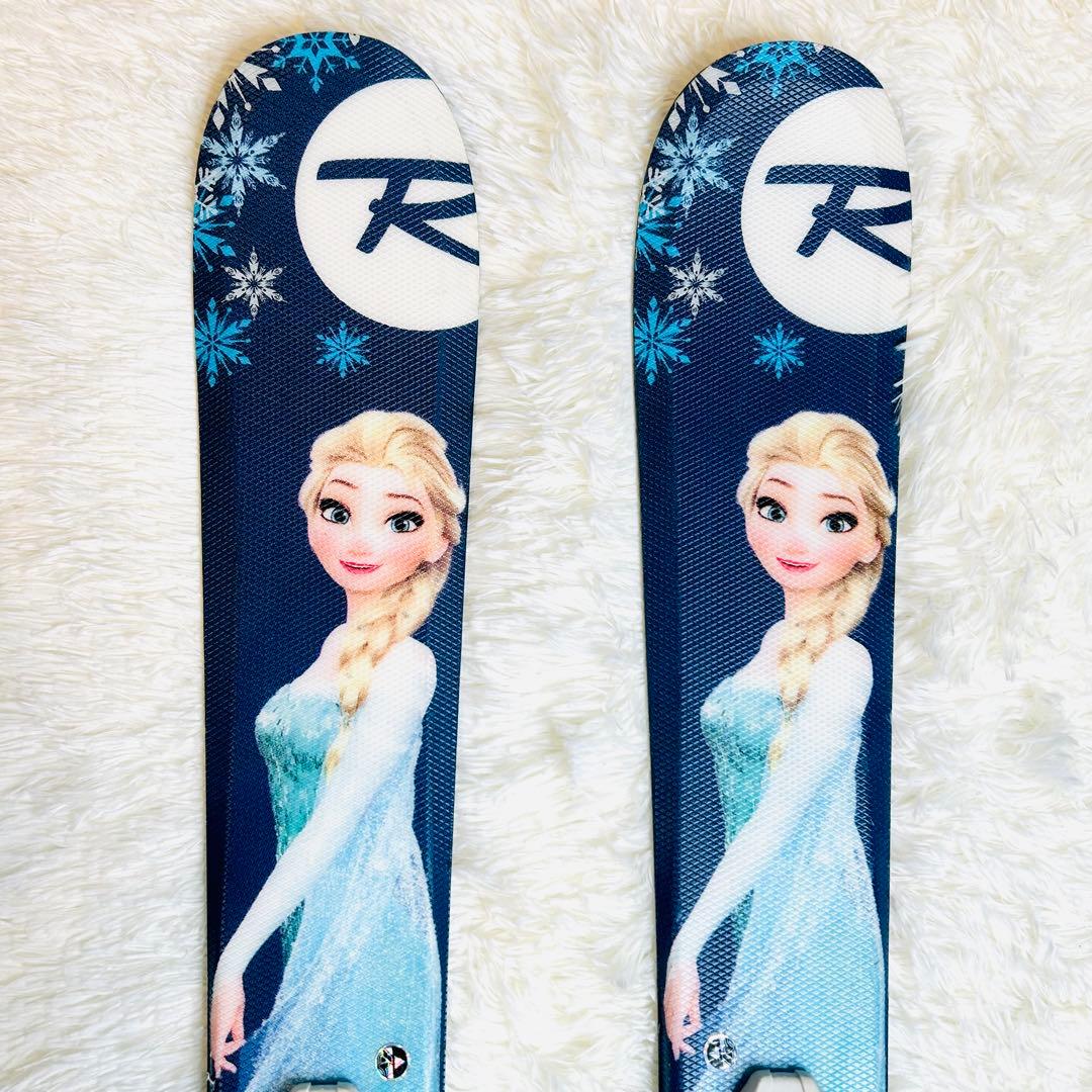 【美品】ロシニョール アナ雪 エルサ 子供用スキー板 110cm ビンディング付