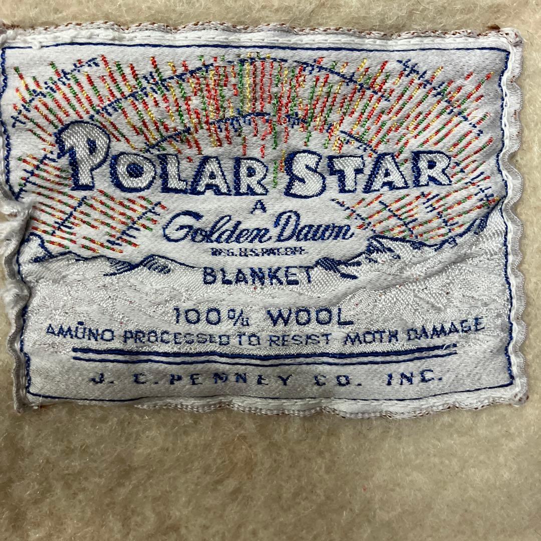 ハドソンベイ柄ビンテージブランケット POLAR STAR 100%ウール