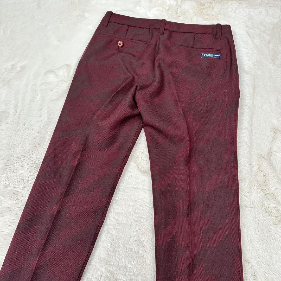 美品✨マスターバニーエディション シャドー柄 ウール ゴルフパンツ ボルドー 0