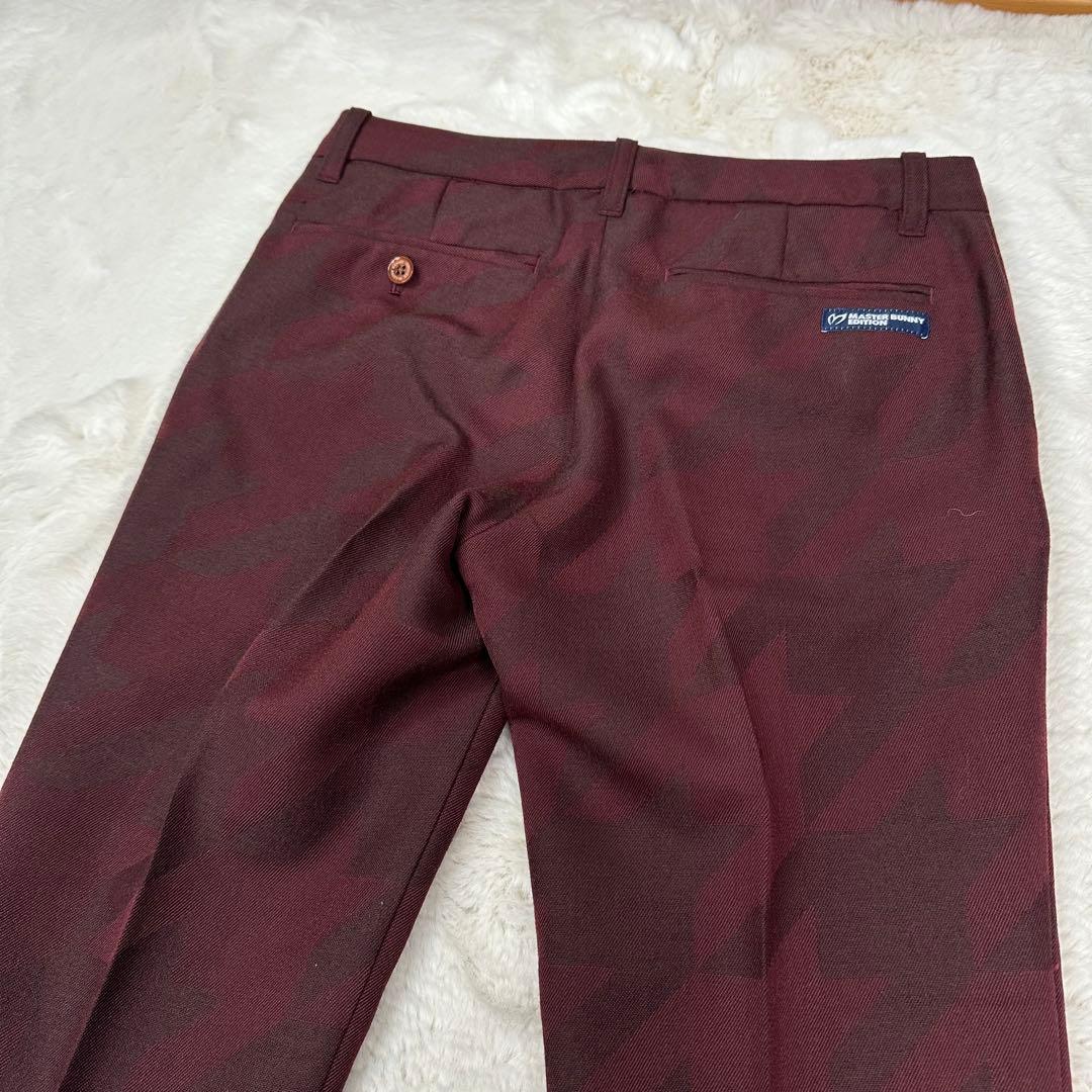 美品✨マスターバニーエディション シャドー柄 ウール ゴルフパンツ ボルドー 0