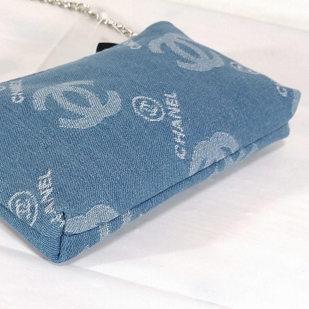 CHANEL デニム ポーチ ショルダー シルバー チェーン シャネル