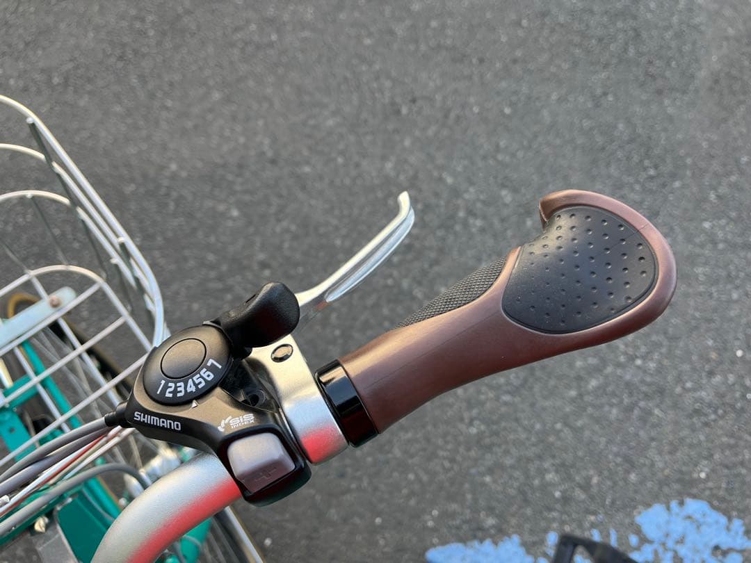 中古超美品ブリヂストンアルミフレーム7段自転車マークローザ27★緑★カスタム済