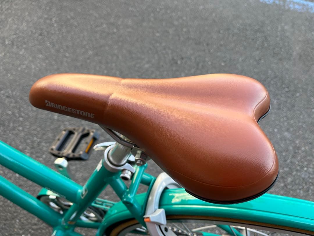 中古超美品ブリヂストンアルミフレーム7段自転車マークローザ27★緑★カスタム済