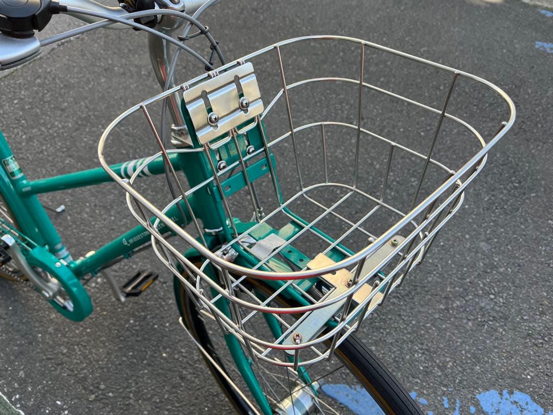 中古超美品ブリヂストンアルミフレーム7段自転車マークローザ27★緑★カスタム済