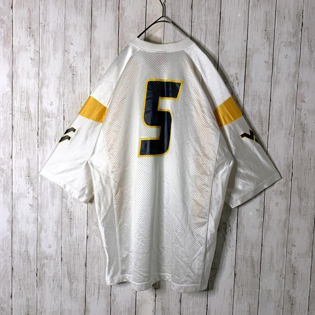 ナイキ ゲームシャツ 半袖 WEST VIRGINIA ゆるダボ イエロー XL