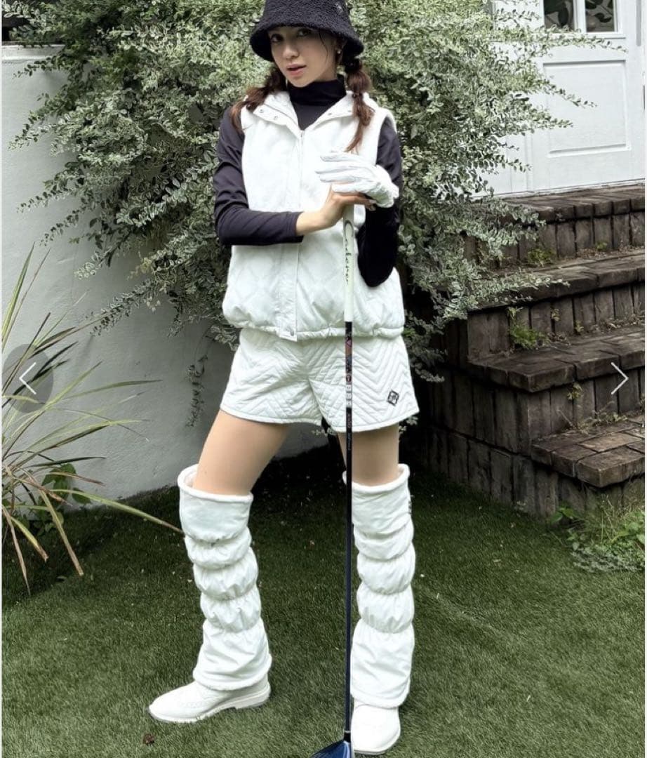 新品未使用 モナデルソル 中綿キルティングショートパンツ 白 M