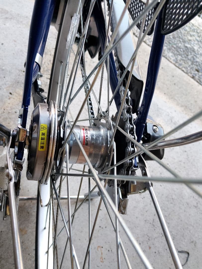 青 電動アシスト自転車 シティタイプ。大阪府阪南市引き取り条件