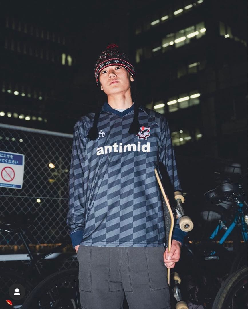 antimid チェック柄 サッカーシャツ Medium