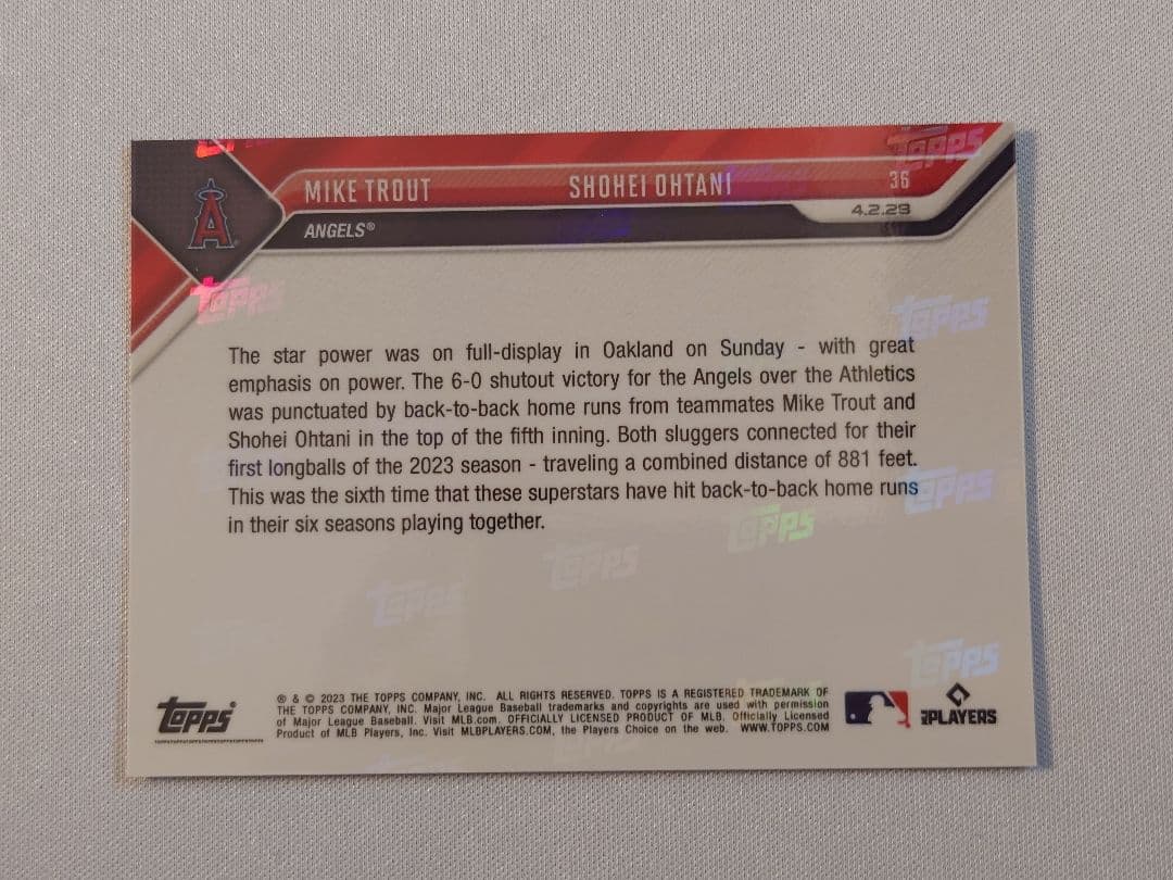 topps now 大谷翔平 トラウト エンゼルス 侍ジャパン #36 16