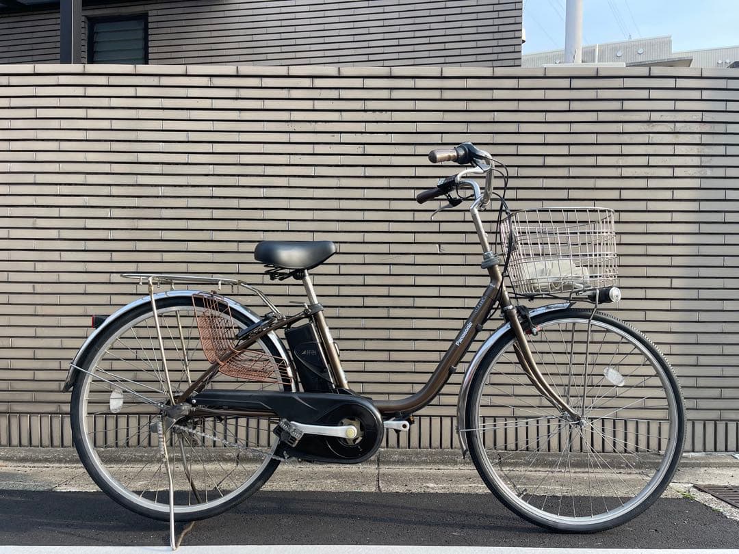 パナソニック電動アシスト自転車 ブラウン 前バスケット付き26CPNA37