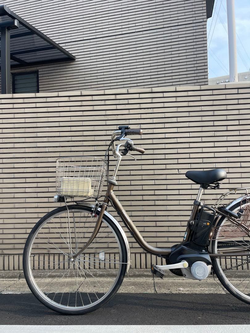 パナソニック電動アシスト自転車 ブラウン 前バスケット付き26CPNA37
