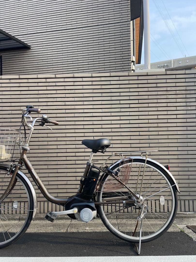 パナソニック電動アシスト自転車 ブラウン 前バスケット付き26CPNA37